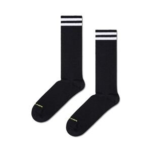 Ponožky Happy Socks Solid Sneaker Thin Crew Sock černá barva