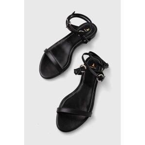 Kožené sandály Patrizia Pepe dámské, černá barva, 8X0026 L048 K103