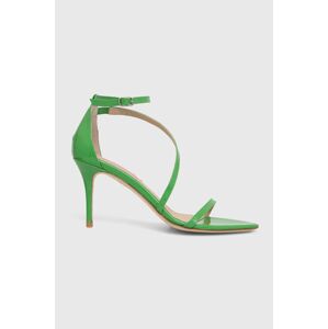 Kožené sandály Custommade Amy Patent zelená barva, 000200098