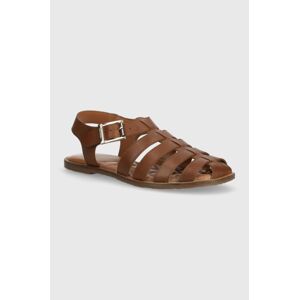 Kožené sandály Barbour Macy dámské, hnědá barva, LFO0683TA52