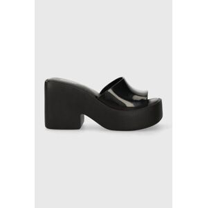 Pantofle Melissa MELISSA POSH AD dámské, černá barva, na klínku, M.35702.Q082