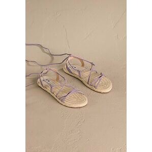 Semišové sandály Manebi Lace-Up Sandals dámské, fialová barva, P 7.4 Y0