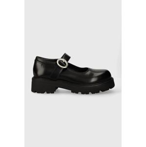Kožené polobotky Vagabond Shoemakers COSMO 2.0 dámské, černá barva, na plochém podpatku