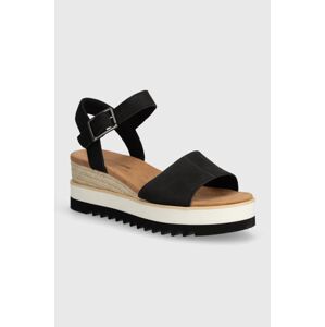 Semišové sandály Toms Diana černá barva, 10019743