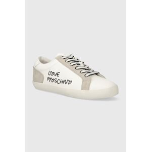Kožené sneakers boty Love Moschino bílá barva, JA15512G0IIAC10A