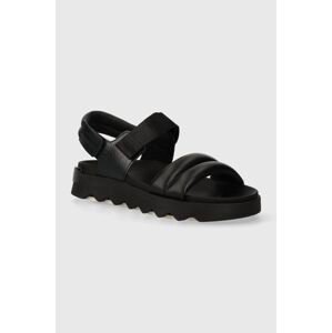 Kožené sandály Sorel VIIBE SANDAL dámské, černá barva, 2030511012