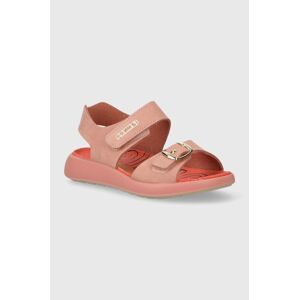 Dětské nubukové sandály Primigi růžová barva