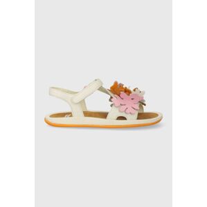 Dětské kožené sandály Camper bílá barva
