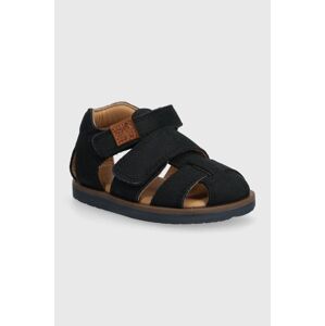 Dětské kožené sandály zippy černá barva