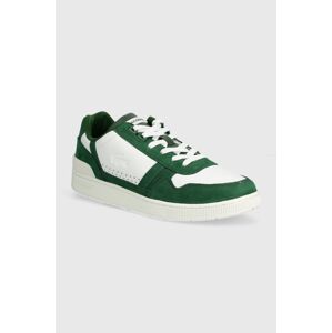 Kožené sneakers boty Lacoste T-Clip Contrasted Leather zelená barva, 47SMA0070