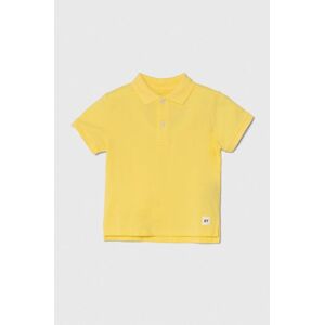 Dětská bavlněná polokošile zippy žlutá barva