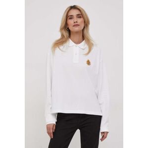 Bavlněné tričko s dlouhým rukávem Polo Ralph Lauren bílá barva, 211910162