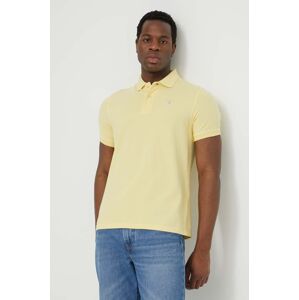 Bavlněné polo tričko Barbour žlutá barva
