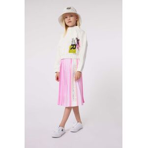 Dětská sukně Karl Lagerfeld růžová barva, midi, áčková