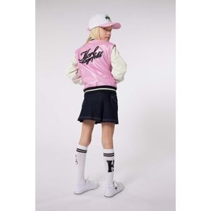 Dětská riflová sukně Karl Lagerfeld bílá barva, mini