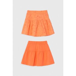 Dětská bavlněná sukně zippy 2-pack oranžová barva, mini