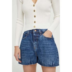 Džínové šortky Armani Exchange dámské, hladké, high waist, 3DYJ71 Y16EZ