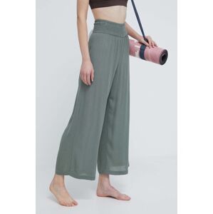 Kalhoty na jógu Roxy Along the Beach zelená barva, high waist, ERJX603383