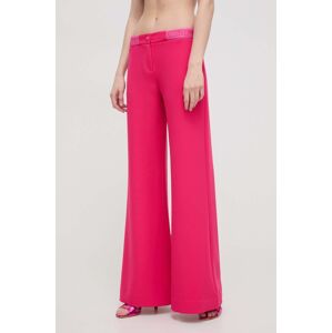 Kalhoty Versace Jeans Couture dámské, růžová barva, široké, high waist, 76HAA112 N0103