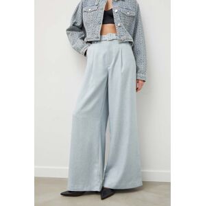 Kalhoty Gestuz dámské, šedá barva, široké, high waist, 10908674
