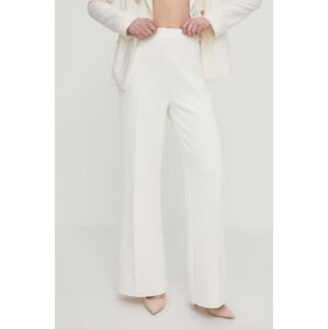Kalhoty Calvin Klein dámské, béžová barva, široké, high waist