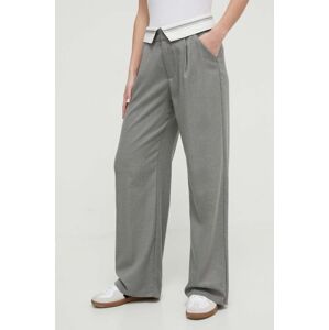 Kalhoty Hollister Co. dámské, šedá barva, široké, high waist
