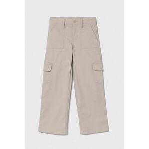 Dětské kalhoty Abercrombie & Fitch béžová barva, hladké