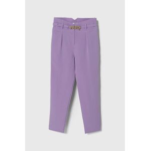 Dětské kalhoty Pinko Up fialová barva, hladké