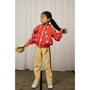 Dětské bavlněné kalhoty Mini Rodini Tennis žlutá barva, s aplikací