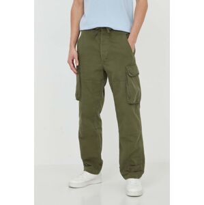 Bavlněné kalhoty Polo Ralph Lauren zelená barva, ve střihu cargo