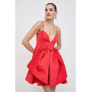 Šaty Bardot červená barva, mini
