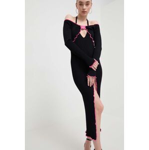 Šaty Versace Jeans Couture černá barva, midi, 76HAOM18 CMH36