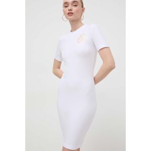 Šaty Versace Jeans Couture bílá barva, mini, 76HAOT02 CJ03T