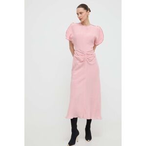 Šaty Victoria Beckham růžová barva, maxi