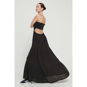 Bavlněné šaty Rip Curl černá barva, maxi