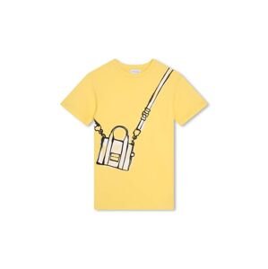 Dětské bavlněné šaty Marc Jacobs zlatá barva, mini