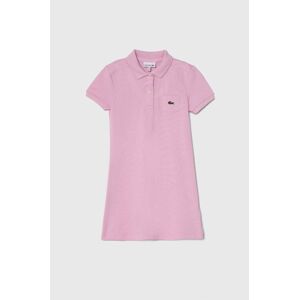 Dětské bavlněné šaty Lacoste růžová barva, mini