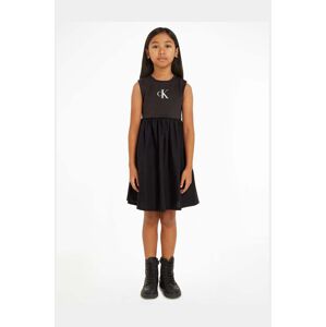 Dívčí šaty Calvin Klein Jeans černá barva, midi