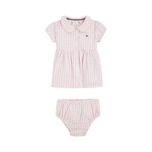 Dětské bavlněné šaty Tommy Hilfiger růžová barva, mini