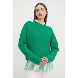 Vlněný svetr Custommade Taia dámský, zelená barva, 999212301