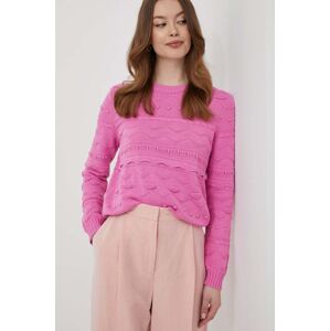 Bavlněný svetr United Colors of Benetton růžová barva, lehký