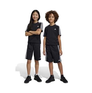 Dětské bavlněné šortky adidas U 3S KN SHO černá barva, nastavitelný pas