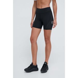 Běžecké šortky adidas by Stella McCartney TruePace černá barva, s potiskem, high waist, IQ4510