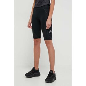 Běžecké šortky adidas by Stella McCartney Truepace černá barva, s potiskem, high waist, IT3325