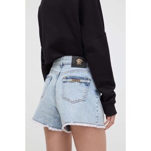 Džínové šortky Versace Jeans Couture dámské, hladké, high waist, 76HAD541 CDW95