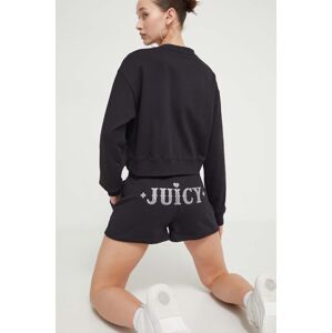 Kraťasy Juicy Couture dámské, černá barva, s aplikací, high waist