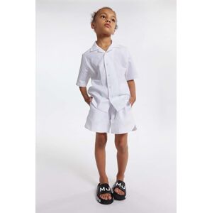 Dětské bavlněné šortky Marc Jacobs bílá barva, hladké, nastavitelný pas