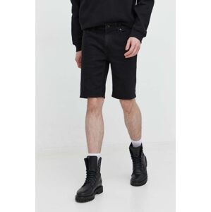 Džínové šortky Volcom pánské, černá barva