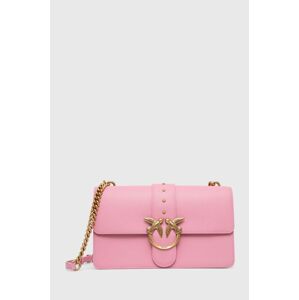 Kožená kabelka Pinko růžová barva, 100053.A0F1