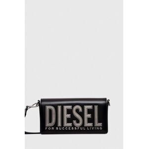 Kožená kabelka Diesel černá barva